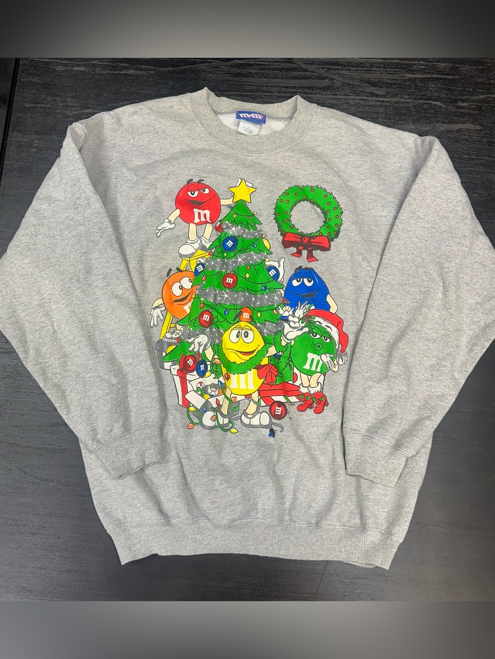 Vintage M&M Chrisrmas Tree Sweater Crewneck Large